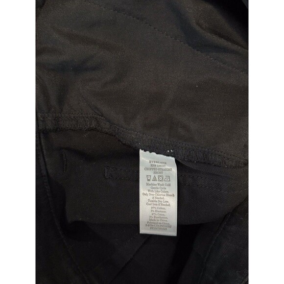 Everlane Womens Pants Black Chino Mid Rise Cropped Straight Short Stretch Size 2 - Picture 10 of 11